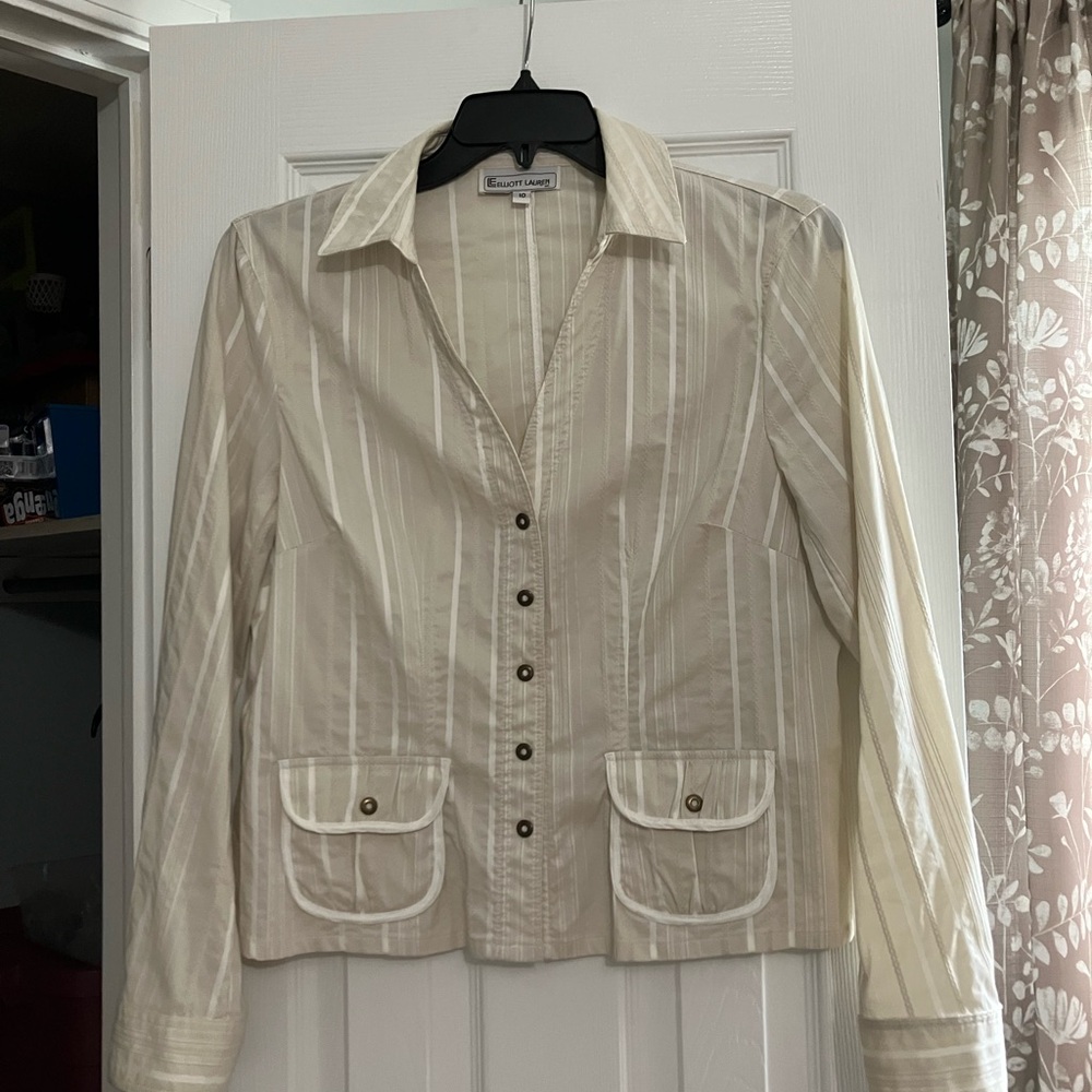 Elliott Lauren Cream Striped Women's Blazer